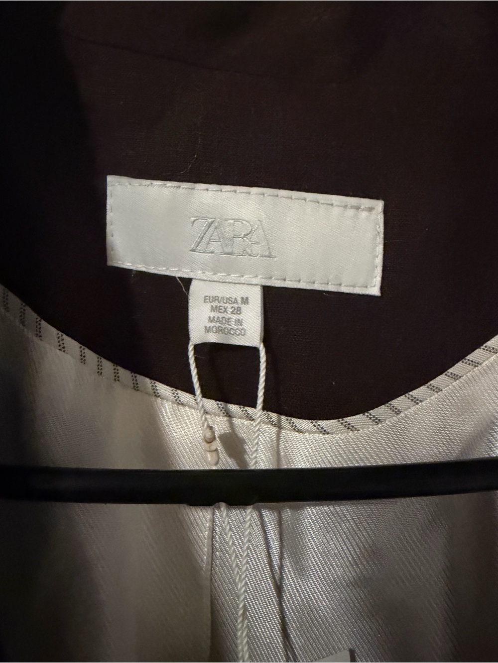 Zara Short-Sleeve Linen Blazer Jacket in Dark Brown - Picture 10 of 11